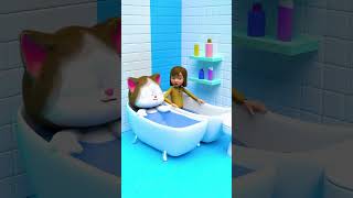 Kitty Is Not Letting Katie Relax😂🛁💦 funny animation shorts [upl. by Eillime503]