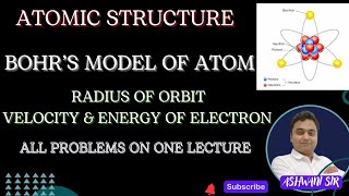 BOHRS QUANTUM MECHANICAL MODEL OF ATOM  DERIVATION amp PROBLEMS  STRUCTURE OF ATOM CLASS 11 [upl. by Burck684]