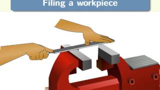 Filing a workpiece  English [upl. by Yngiram]