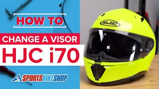 How to change a visor HJC i70 motorcycle helmet [upl. by Emerald]