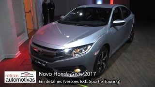 Novo Honda Civic 2017  Detalhes  NoticiasAutomotivascombr [upl. by Clemens263]