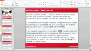 03 SAP Authorization Check [upl. by Tyra658]