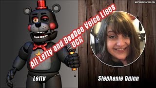 All Lefty And DeeDee Voice Lines amp Voice Actor  FNAF Ultimate Custom Night [upl. by Mohandas]