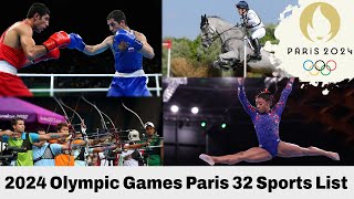 Paris 2024 Summer Olympics all 32 sports lists [upl. by Ydieh732]