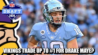 PFN Mock Draft Vikings Trade Up to 1 Take Drake Maye [upl. by Franzoni]