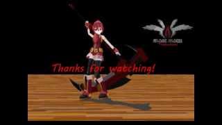 MMD Crescent Rose Rubys weapon Test with Elesis Sieghart [upl. by Trinatte]