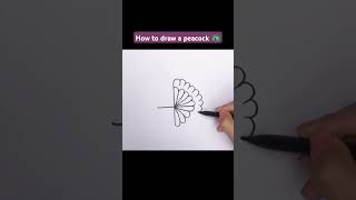 How to draw a beautiful Peacock 🦚  Easy way to draw drawing cutedraws drawingtutorials peacock [upl. by Pincince910]