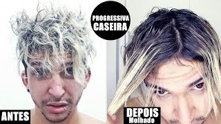 Como fazer PROGRESSIVA CASEIRA passo a passo  Alisamento natural  Cabelo masculino [upl. by Chaney]