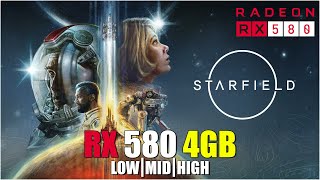 Starfield  All Settings Tested RX 580 4GB FPS TEST [upl. by Relyt]