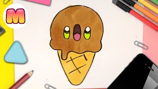 COMO DIBUJAR UN HELADO KAWAII 💖 Dibujos kawaii faciles 💖 Aprender a dibujar comida kawaii [upl. by Ysnap]