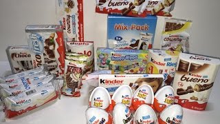 Kinder Chocolate  German Candy Tester  Kinderschokolade Süssigkeiten Test A LOT OF CANDY [upl. by Herm]