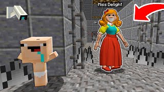 BEBE NOOB ESCAPA DE LA PRISION DE MISS DELIGHT😂 ESCAPA DE LA CARCEL POPPY PLAY TIME 3 en MINECRAFT [upl. by Eiuqnimod]