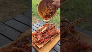 Grilled lobster 🦞🦞 food lobster lobstershrimp Grilled grilledseafood تعالنستكشفالأكلالشعبي [upl. by Ennayd568]