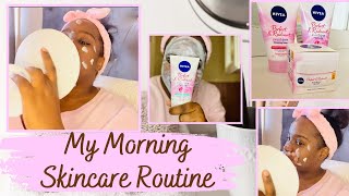 Morning Skin Care Routine 2023 Nivea Perfect and Radiant Products Best for clearing Spots and Acne [upl. by Justinian343]