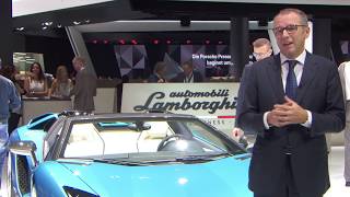 Lamborghini CEO Domenicali on Aventador S Roadster Ad Personam and Urus [upl. by Lasky]