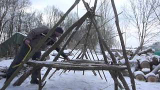 shelter bauen im Outdoorcamp Berga [upl. by Kinghorn]