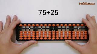 how to add 75 and 25 using abacustwo digit addition using abacusInstAbacus [upl. by Naujik560]