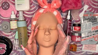 ASMR  Facial Skincare on A Mannequin 👀💆‍♀️ soft whispering tapping [upl. by Htebasyle641]