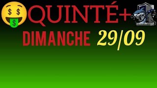 PRONOSTIC PMU QUINTE DU JOUR DIMANCHE 29 SEPTEMBRE 2024 [upl. by Laeynad]