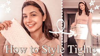 How to Style Tights  Outfit Ideas and Inspiration 🤍🎀 [upl. by Amando]