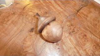 Woodturning A Small Lidded Acorn Box [upl. by Ezirtaeb]