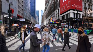 4k New York Walk 🗽 Macys Bryant Park Times Square Columbus Circle [upl. by Zitella442]