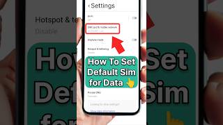 How To Set Default Sim For Data shorts ytshorts simcards viralvideo viralshorts viral [upl. by Enirtak231]