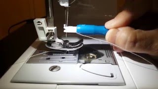 Dritz Machine Needle Threader  How To Tutorial [upl. by Schnurr]