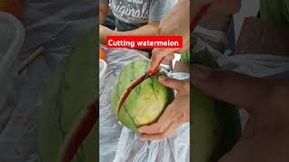 Cutting watermelon no need chopping board viral trending fruit fruitcutting short shortsviral [upl. by Staley]