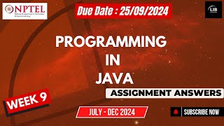 Programming in Java Week 9 Assignment Answers  NPTEL July 2024  Learn in brief [upl. by Bailar]