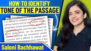 How to Identify Tone of the Passage I English Language I Saloni Bachhawat [upl. by Jahn]