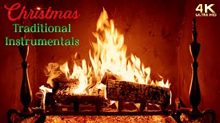 🔥 Joyful Christmas Fireplace with Traditional Instrumental Christmas Music [upl. by Shellie909]