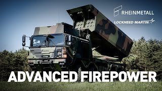 Rheinmetall Lockheed Martin present new GMARS rocket launcher [upl. by Tankoos]