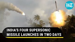 Hamas Attack Fallout Indian Forces Launch Four BrahMos Missiles In Two Days  Watch [upl. by Benjy]