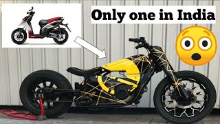 Indias First Scooter To Motorcycle Modified Aprilia SR150 Into Custom Motorcycle By TJMotoDelhi [upl. by Asta]