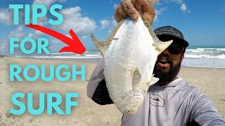 Surf Fishing for POMPANO in Melbourne Beach  TIPS For ROUGH Surf [upl. by Ahsilek280]