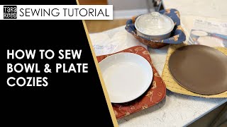 🧵 🍲 How to Sew Fast amp Easy Bowl and Plate Cozies [upl. by Ahsirk]