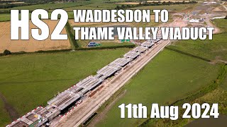 HS2  Waddesdon to Thame Valley Viaduct  11th Aug 2024 [upl. by Malinda]