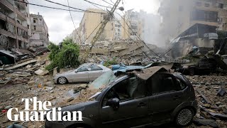 Footage shows aftermath of Israeli strikes on Beirut [upl. by Itirahc301]