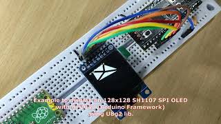 Example to display on 128x128 SH1107 SPI OLED with RP2040 Arduino Framework using U8g2 lib [upl. by Renaldo]