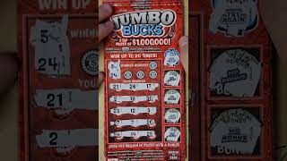 JUMBO BUCKS SINGLE SCRATCH MATCH PA LOTTERY 10 SCRATCH OFF TICKET WINNER lottery SCRATCH WINNER [upl. by Melisent622]