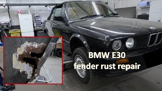 Innenrad und Außenrad als Reparaturblech erset BMW E30 Car fender rust repair [upl. by Eedak]