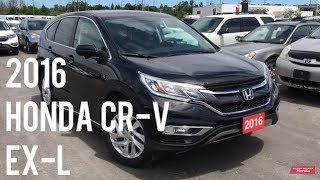 2016 Honda CRV EXL Crystal Black Pearl  WHITBY OSHAWA HONDA [upl. by Nelleoj]