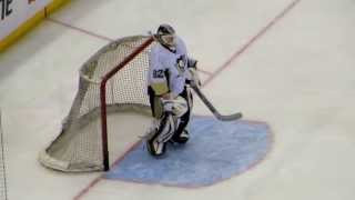 Vokoun and Fleury during pregame warmup at the Penguins  Senators hockey game Part 1 [upl. by Myrna]