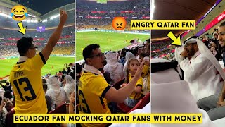 😂 Ecuador fan mocking Qatar fans with money gesture during World Cup opening game [upl. by Odlavu]