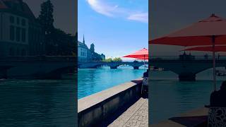 Limmat River Zurich Switzerland 🇨🇭 shortsfeed travel zurich switzeland oldtown [upl. by Neelrahs]