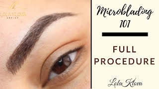 FULL MICROBLADING PROCEDURE TUTORIAL  Step by Step [upl. by Rabush]