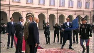 Gli onori militari al Presidente Napolitano dopo le dimissioni [upl. by Nerwal]