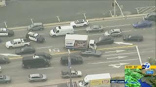 FULL CHASE LAPD tracking driver in stolen box truck along PCH in Malibu [upl. by Stephania]