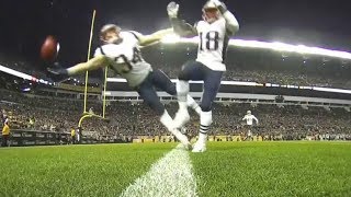 Patriots Incredible Goal Line Clearance to Prevent Touchback  Pats vs Steelers  NFL [upl. by Netsriik]